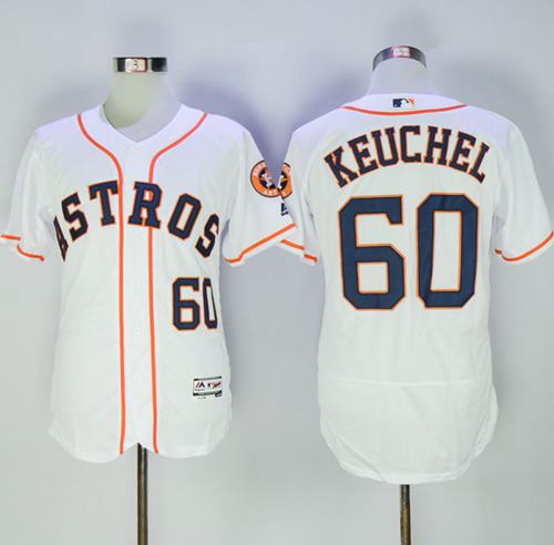 Astros #60 Dallas Keuchel White Flexbase Authentic Collection Stitched MLB Jersey - Click Image to Close